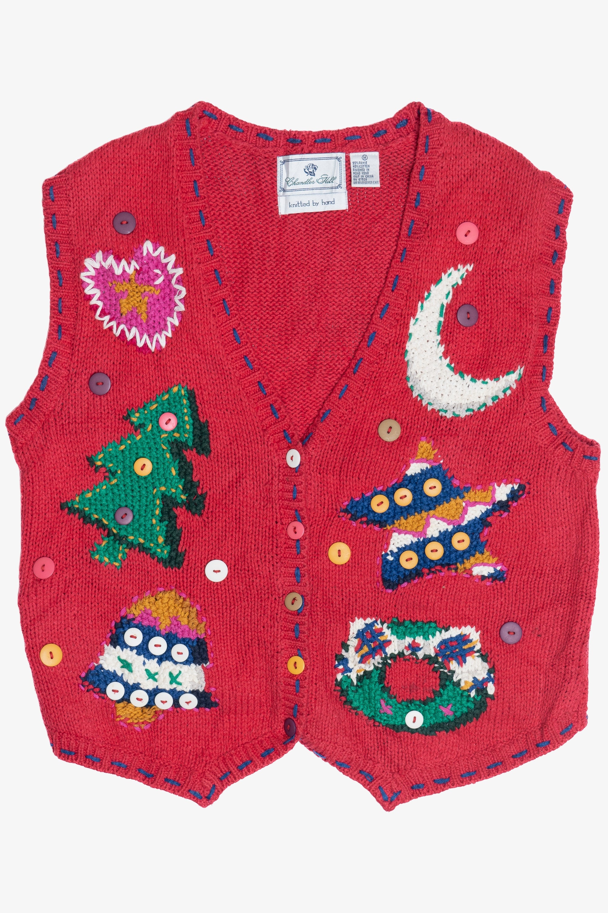 Vintage Hand Knit Chandler Hill Ugly Christmas Vest