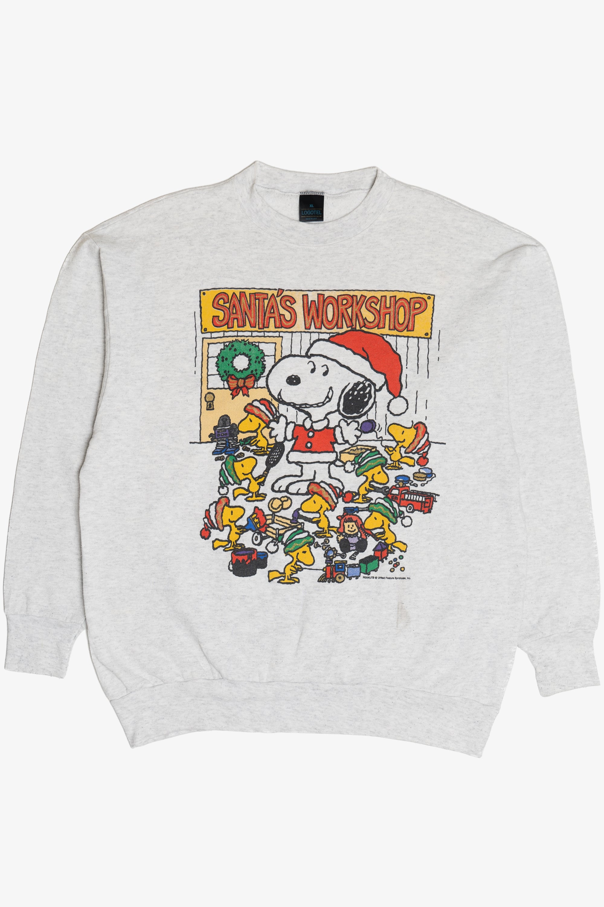 Vintage Snoopy "Santa's Workshop" Ugly Christmas Sweatshirt (1990s)