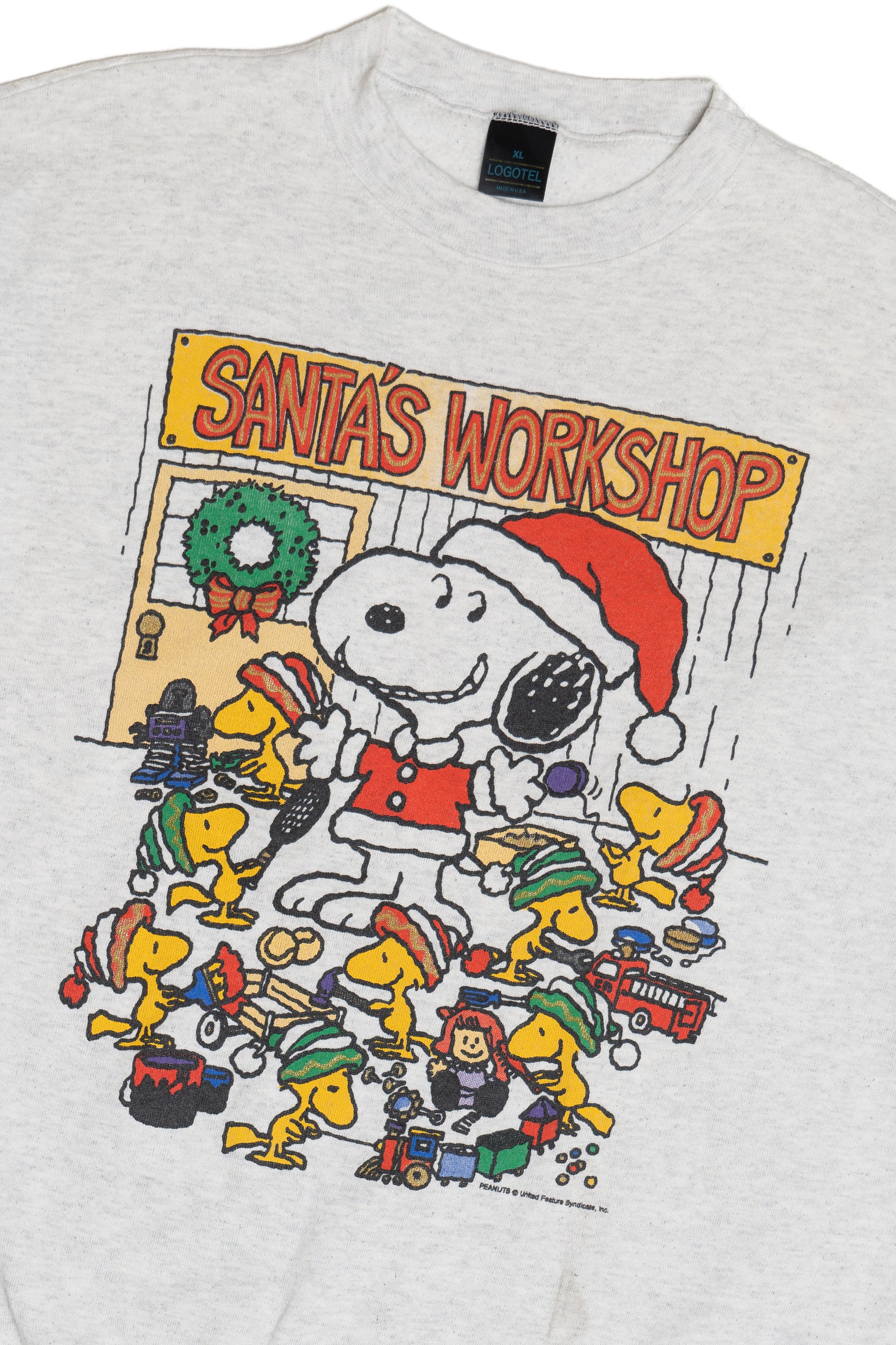 Vintage Snoopy "Santa's Workshop" Ugly Christmas Sweatshirt (1990s)