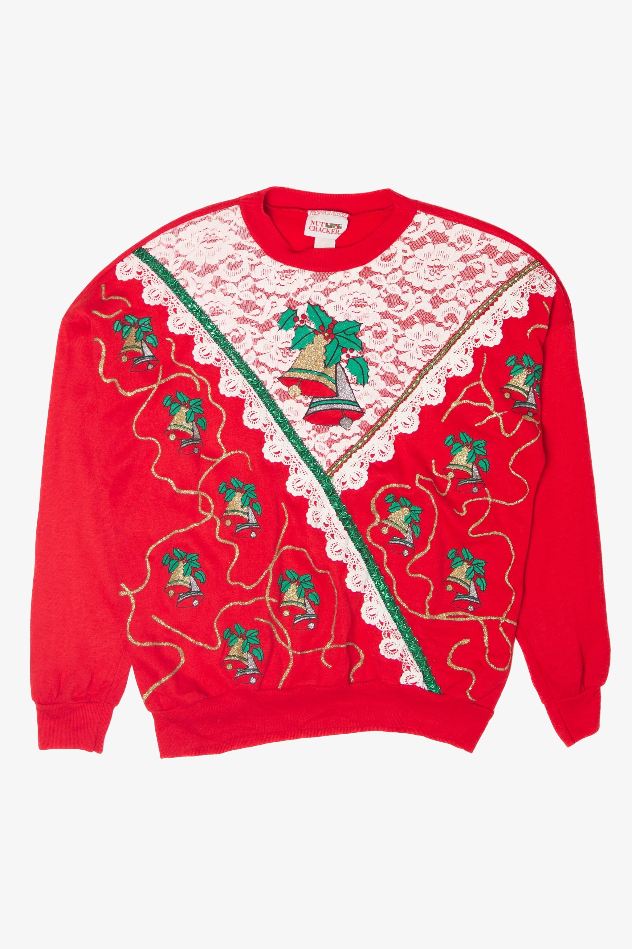 Vintage Bells Lacey Ugly Christmas Sweatshirts (1980s)