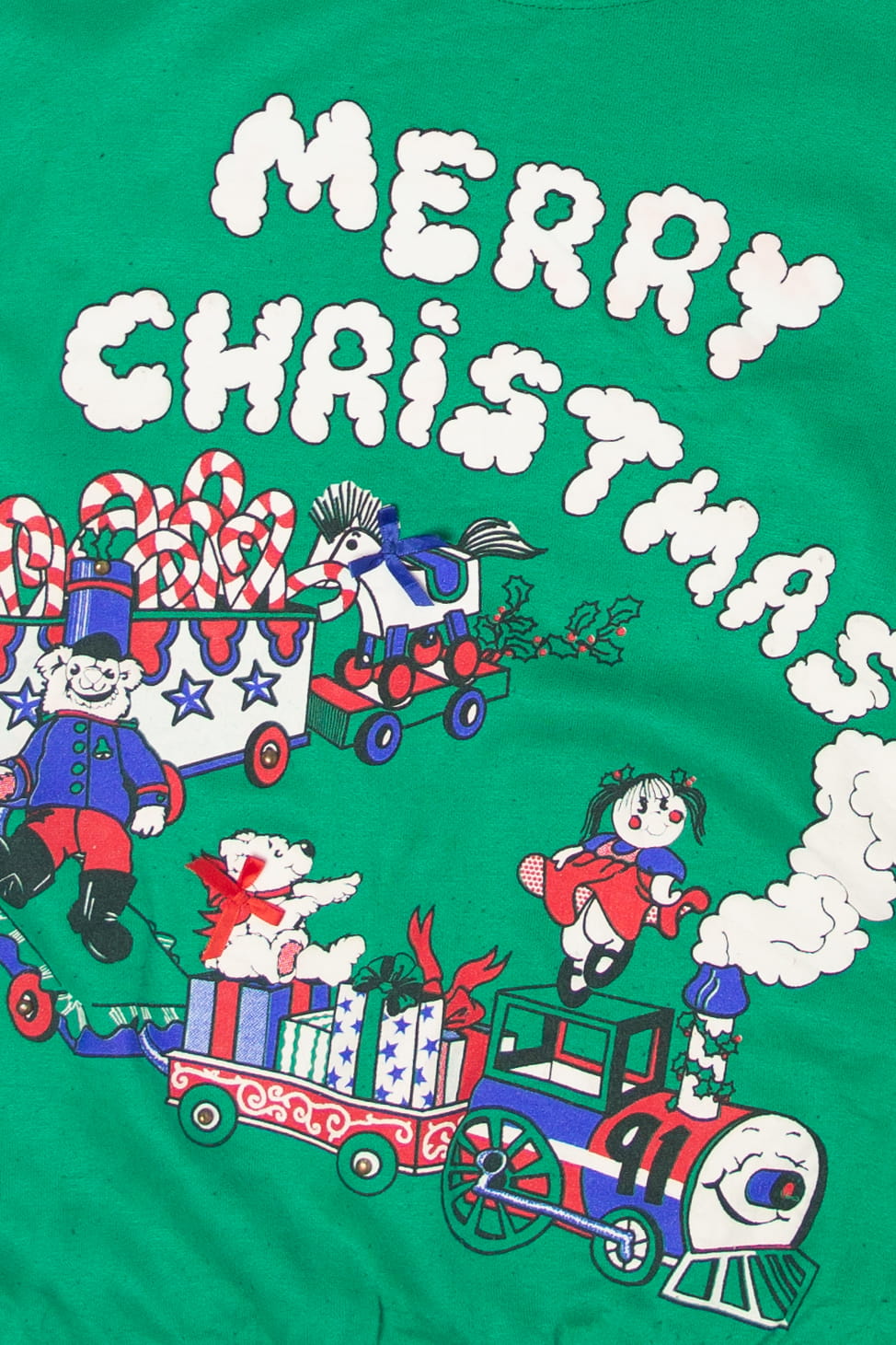 Vintage Toys Train Ugly Christmas Sweatshirts (1980s)