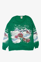 Vintage Santa Flying Over Ugly Christmas Sweatshirts (1980s)