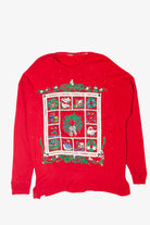 Vintage Wreaths In Window Ugly Christmas Sweatshirts(1980s)
