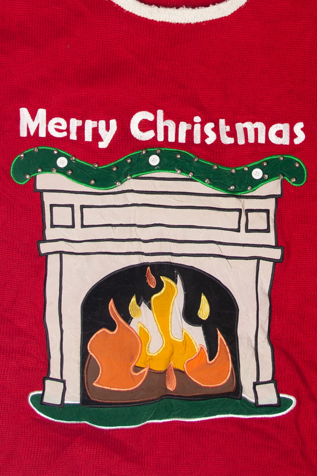 Light Up Fireplace Ugly Christmas Sweater (2010s)