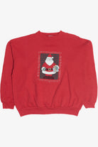 Vintage "Ho Ho Ho Merry Christmas" Embroidered Santa Sweatshirt (1990s)