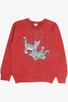Vintage Candy Cane Cats Christmas Sweatshirt (1990s)
