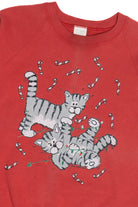 Vintage Candy Cane Cats Christmas Sweatshirt (1990s)