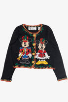 Vintage Mickey & Minnie Mouse RARE Michael Simon Disney Exclusive Christmas Cardigan (1990s)