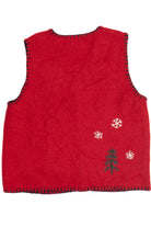 Vintage Snowmen Felted Wool Ugly Christmas Sweater Vest (1990s)