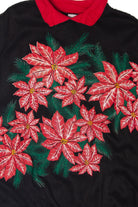 Vintage Poinsettias Ugly Christmas Sweater (1990s)