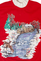 Vintage Winter Scene Ugly Christmas Sweater (1990s)