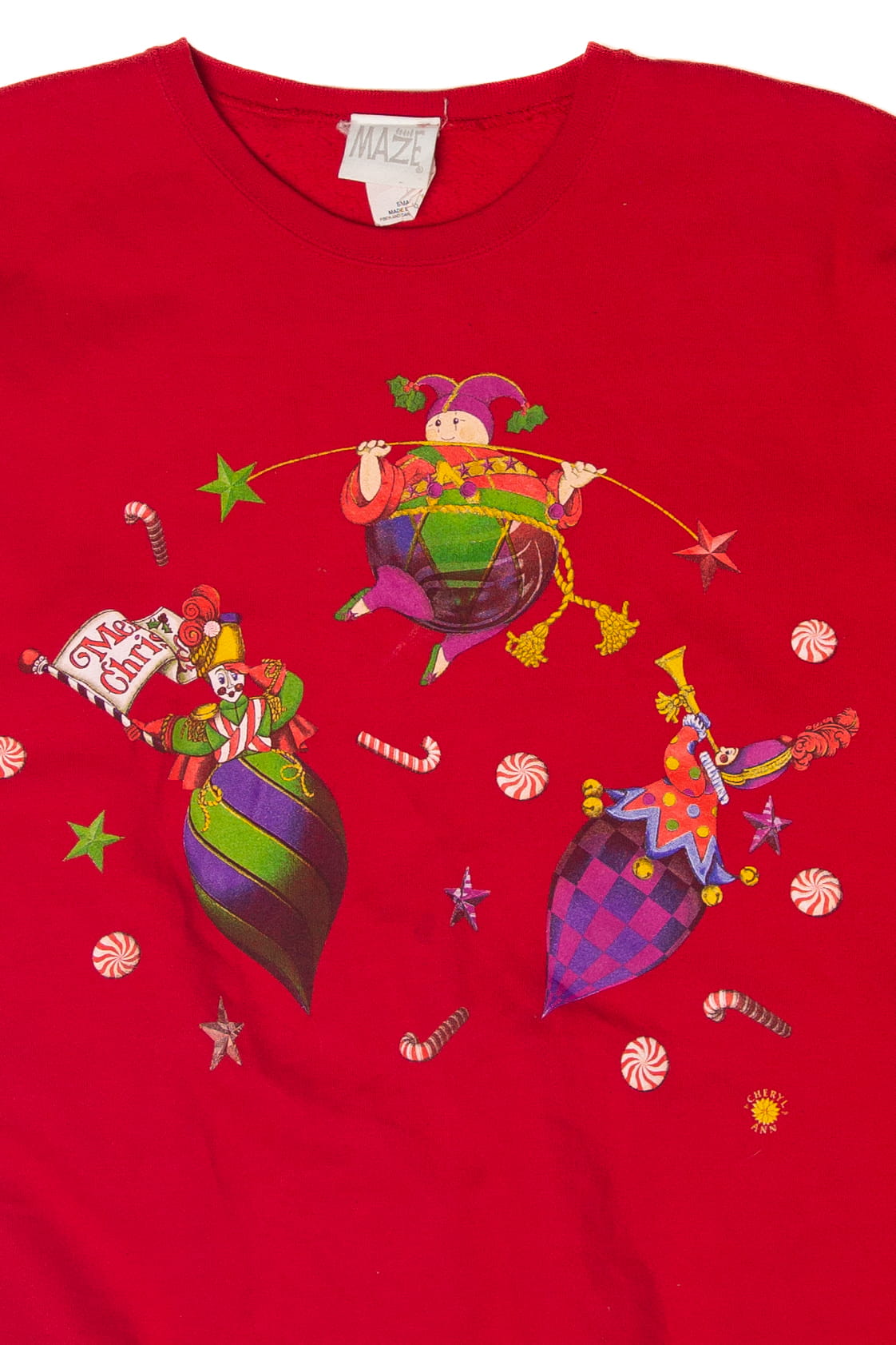 Vintage Ornament Elves Ugly Christmas Sweater (1990s)