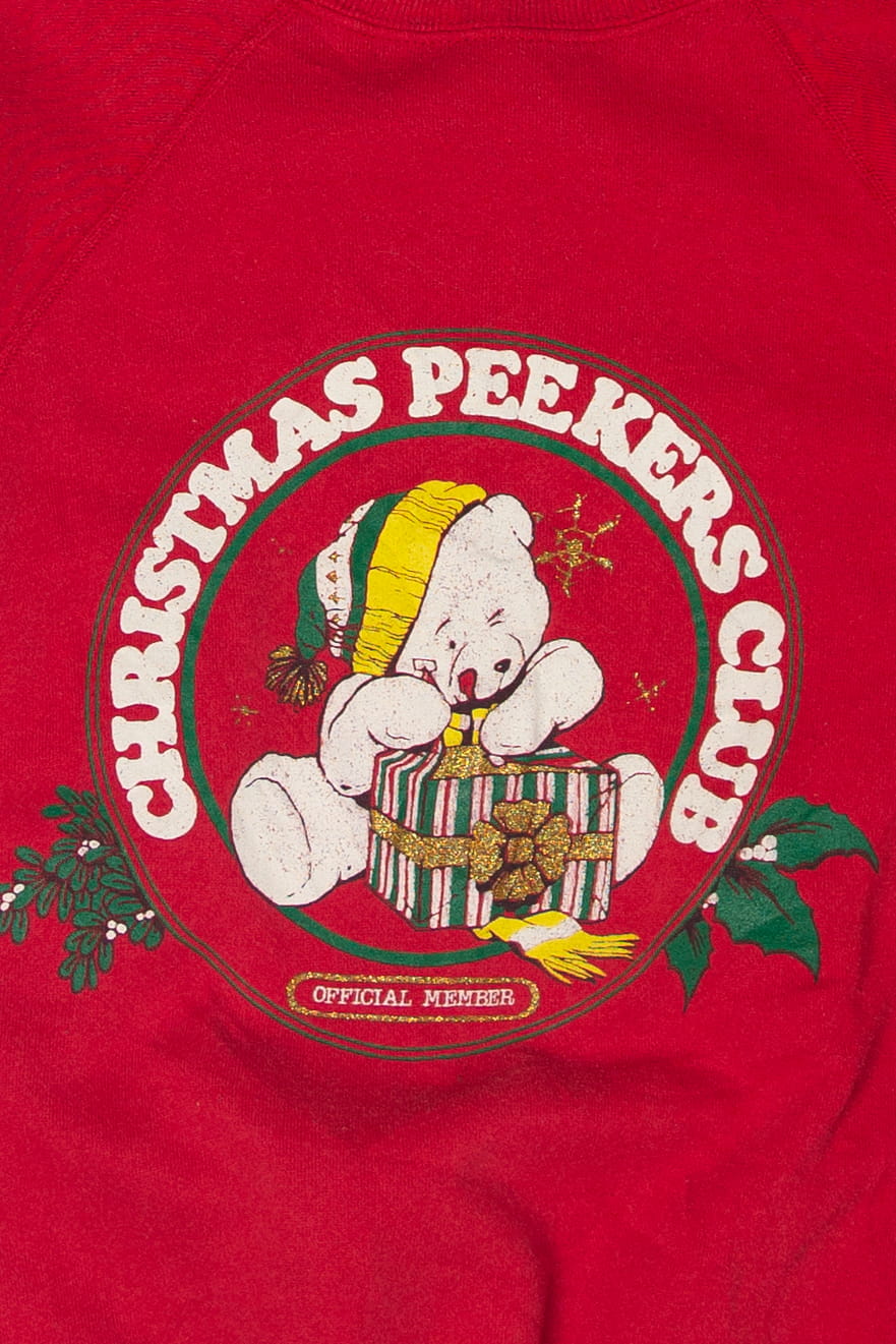 Vintage Christmas Peekers Club Ugly Christmas Sweater (1990s)