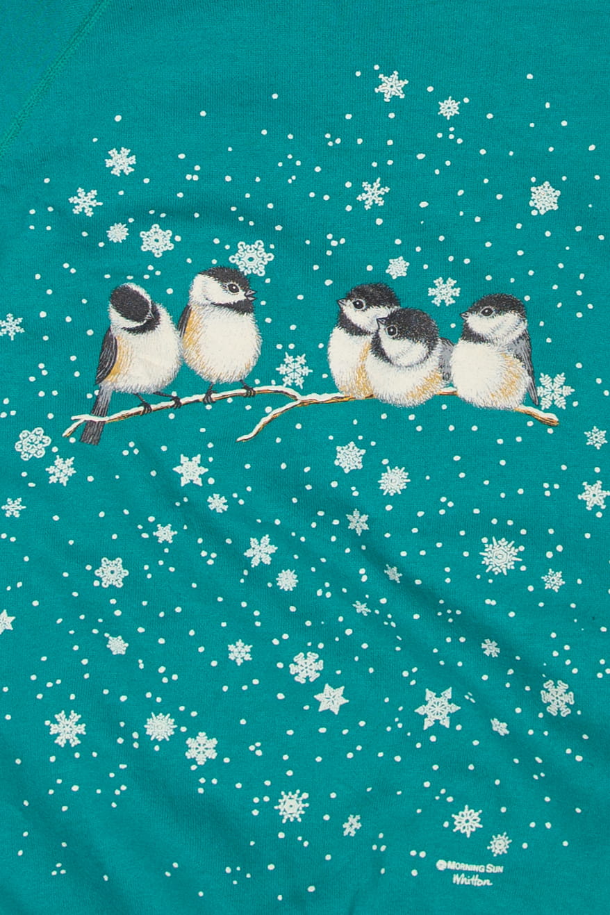 Vintage Birds In Snow Ugly Christmas Sweater (1990s)