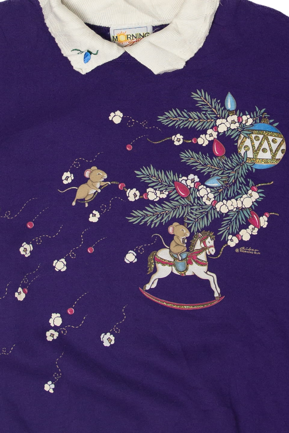 Vintage Holiday Mice Ugly Christmas Sweater (1990s)