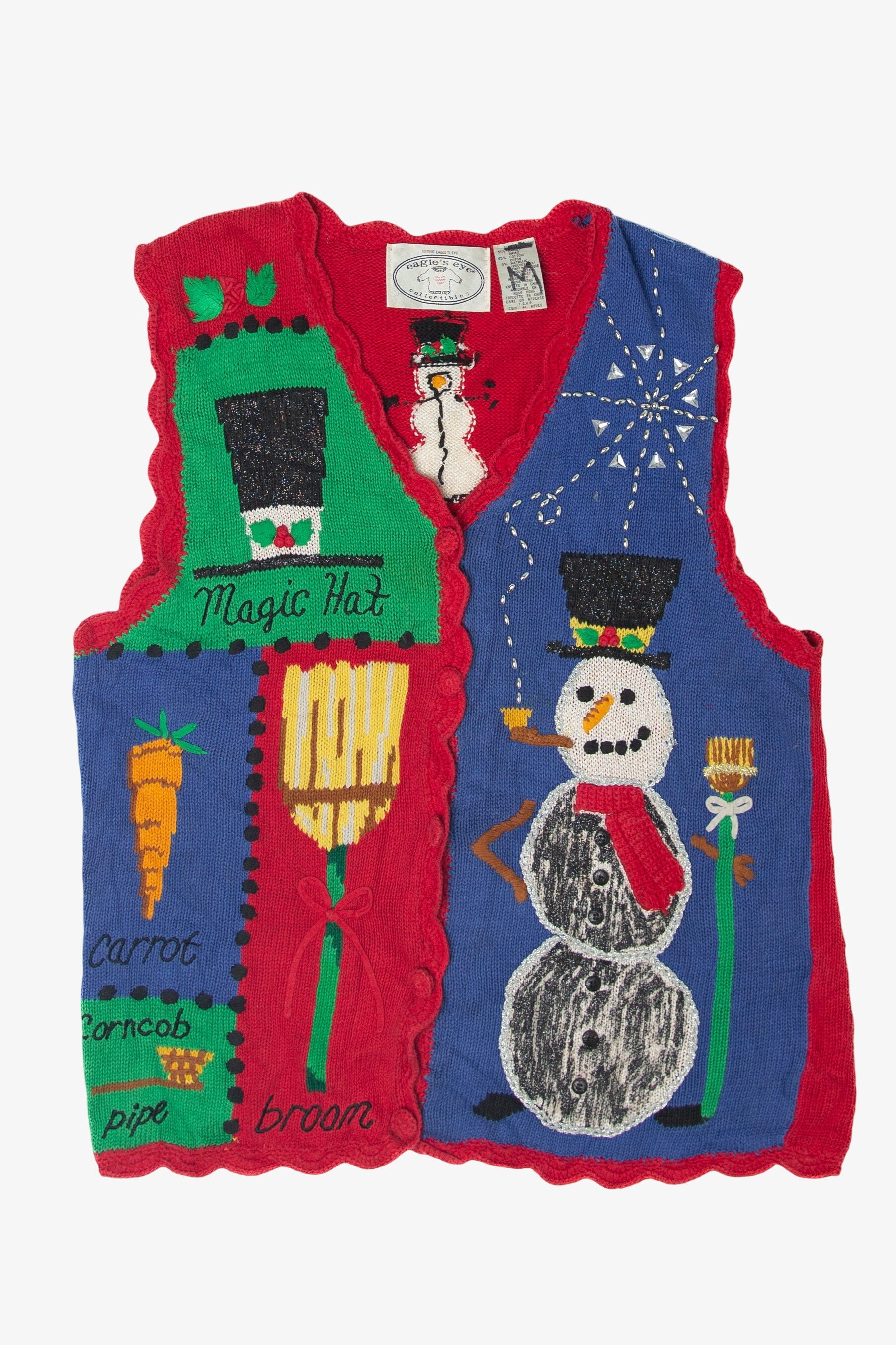 Vintage Ugly Frosty The Snowman Ingredients Christmas Vest (1990s)
