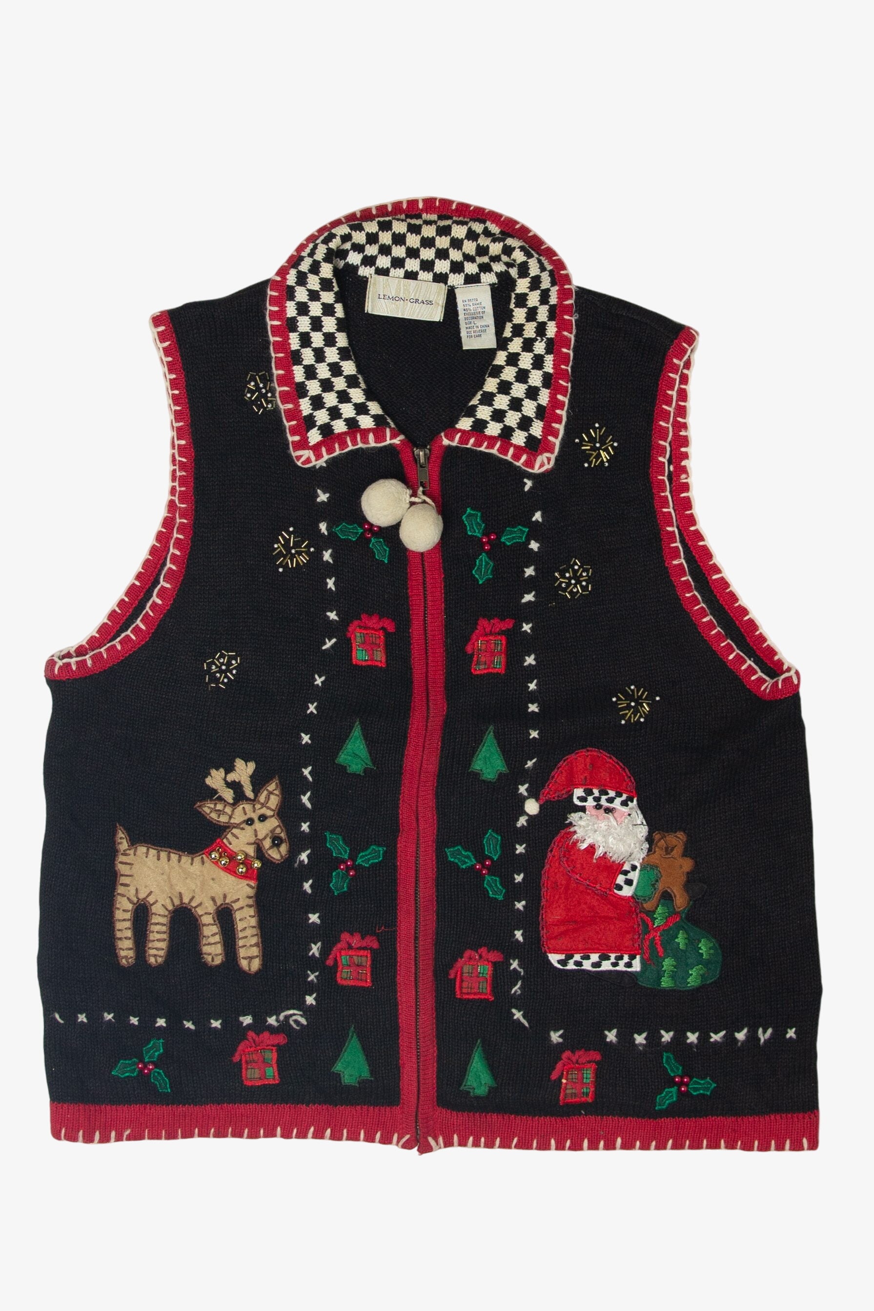 Vintage Lemon Grass Ugly Christmas Vest Ugly (1990s)