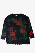 Vintage Poinsettias Ugly Christmas Pullovers (1980s)