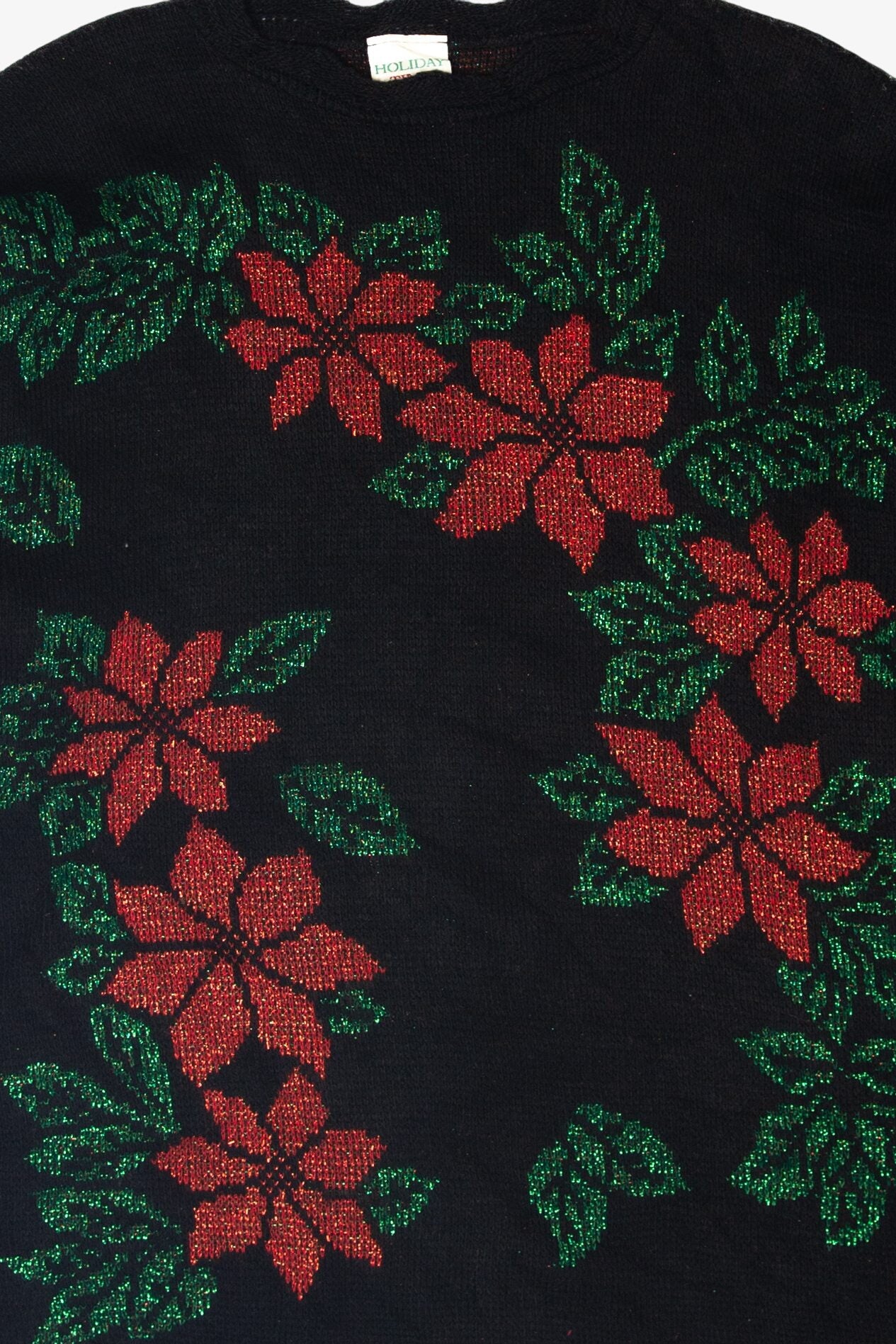 Vintage Poinsettias Ugly Christmas Pullovers (1980s)