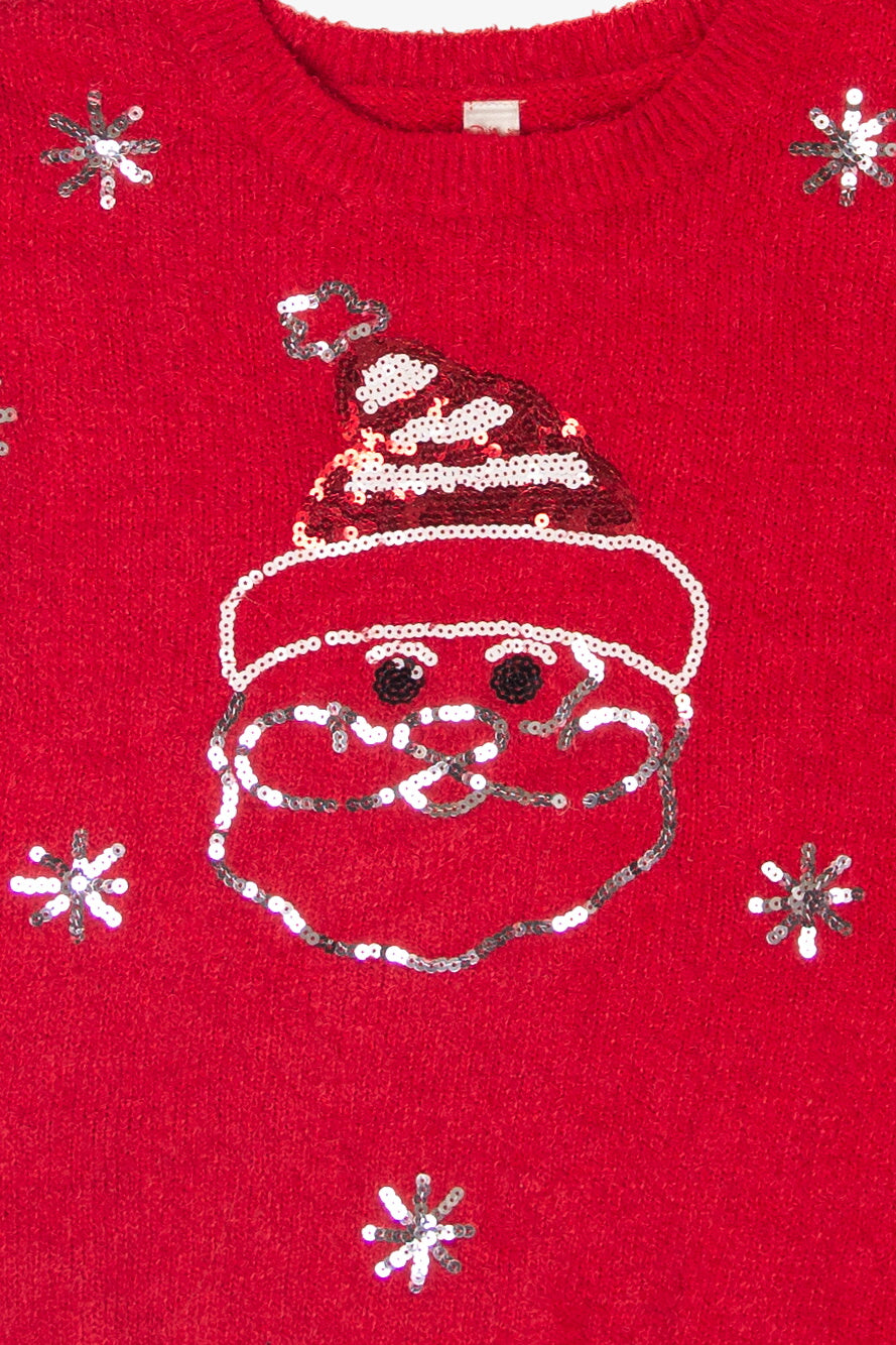 Vintage Santa Sequin Ugly Christmas Sweater (2010s)