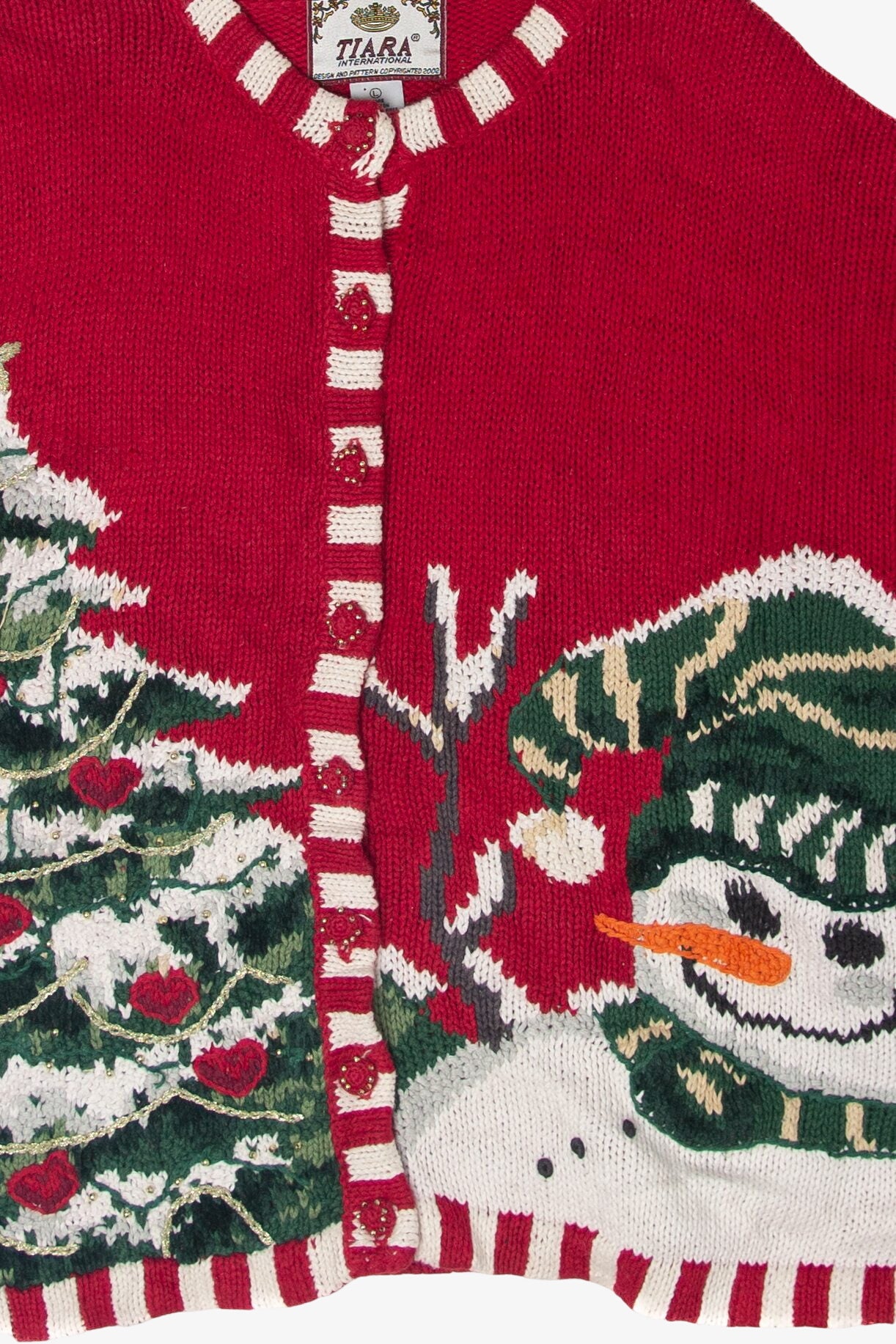 Vintage Tiara Snowman Ugly Christmas Cardigans (2000s)