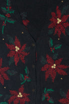 Vintage Poinsettias Ugly Christmas Vest (1990s)