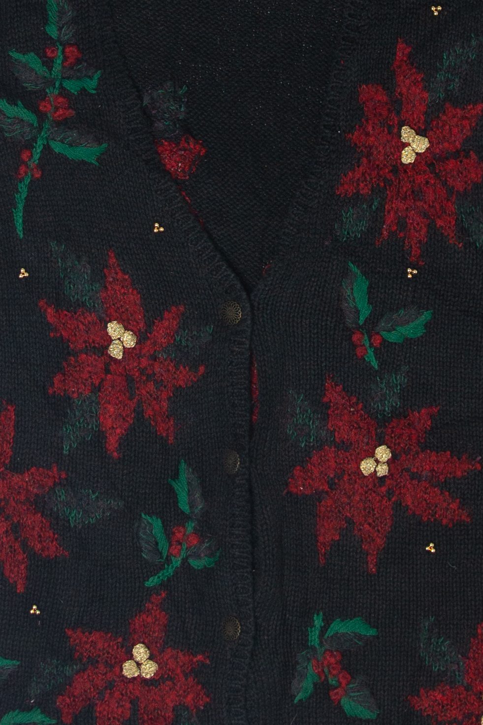 Vintage Poinsettias Ugly Christmas Vest (1990s)