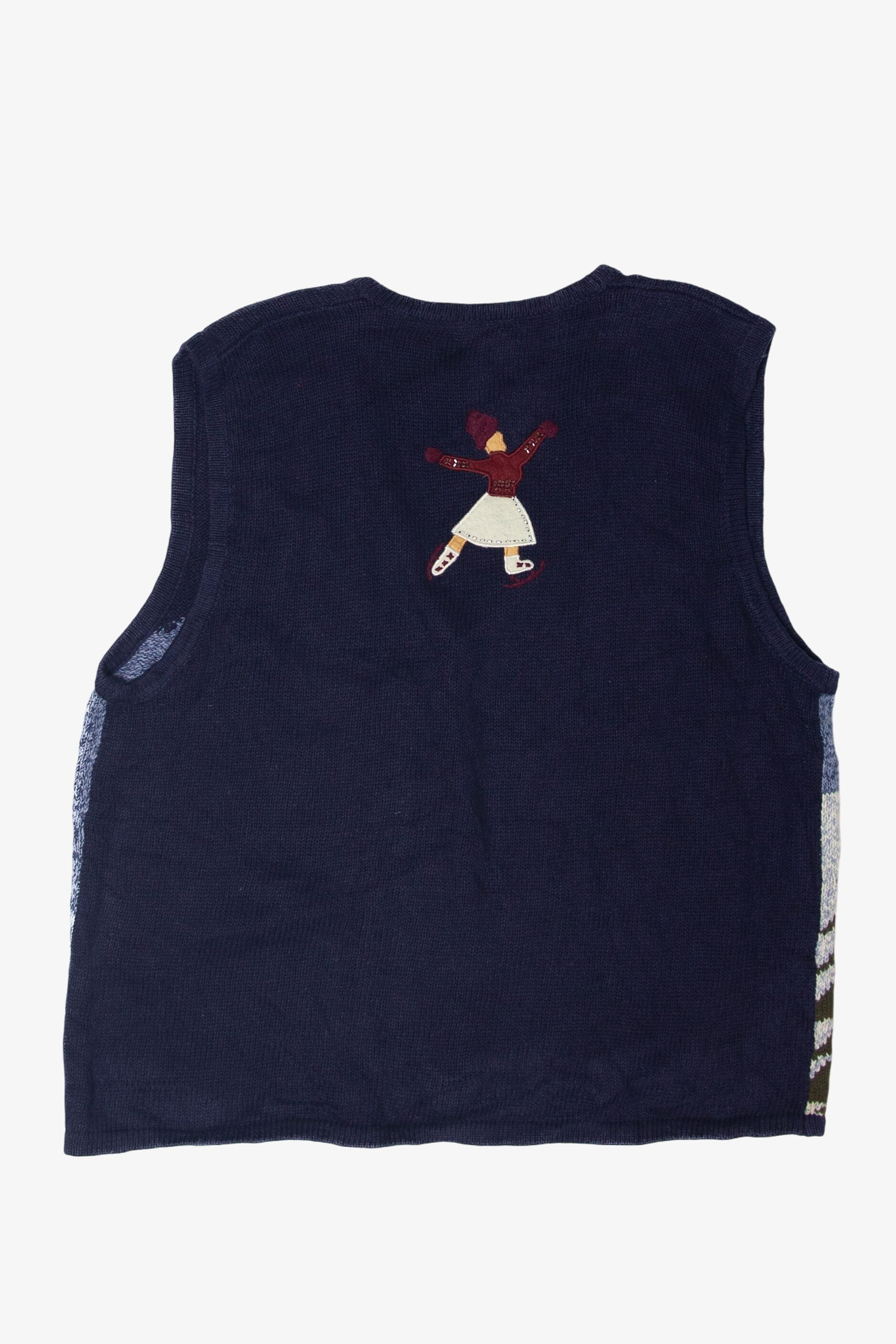 Vintage Ice Skating Ugly Christmas Vest (1990s)