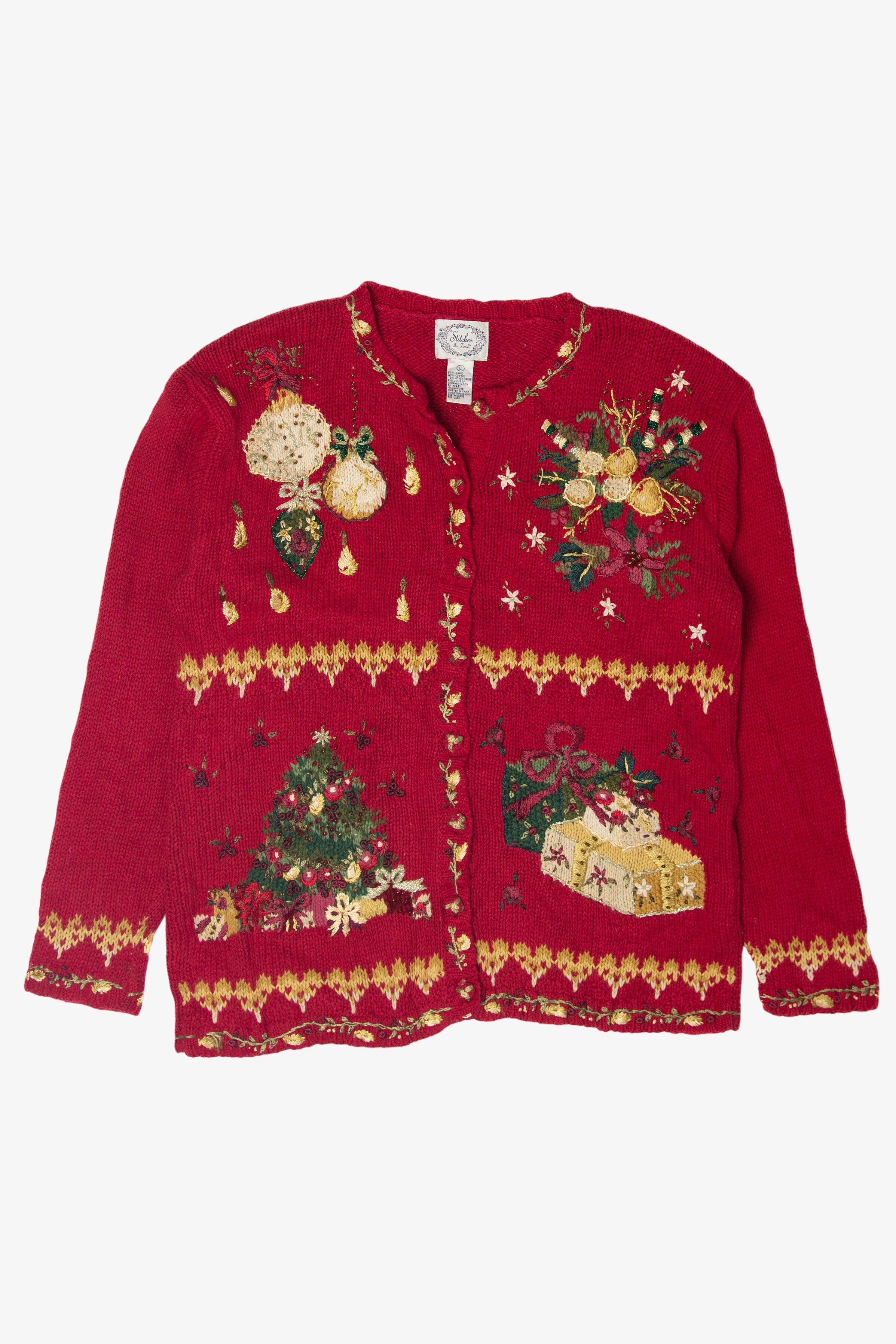 Vintage Stitches In Time Ugly Christmas Cardigans (1990s)