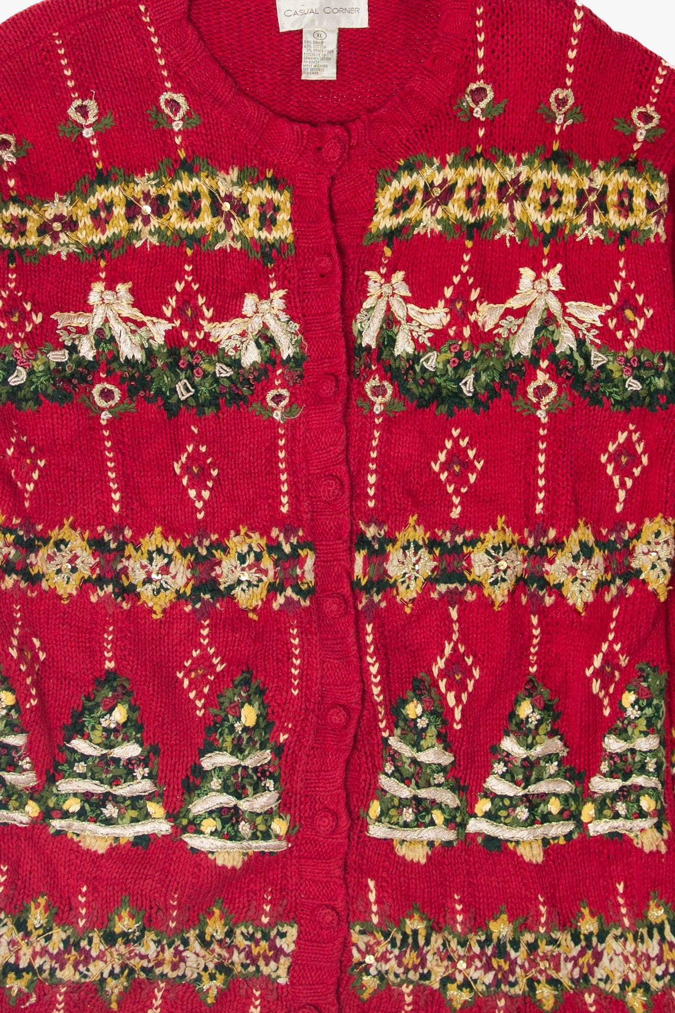 Vintage Casual Corner Ugly Christmas Cardigans (1990s)