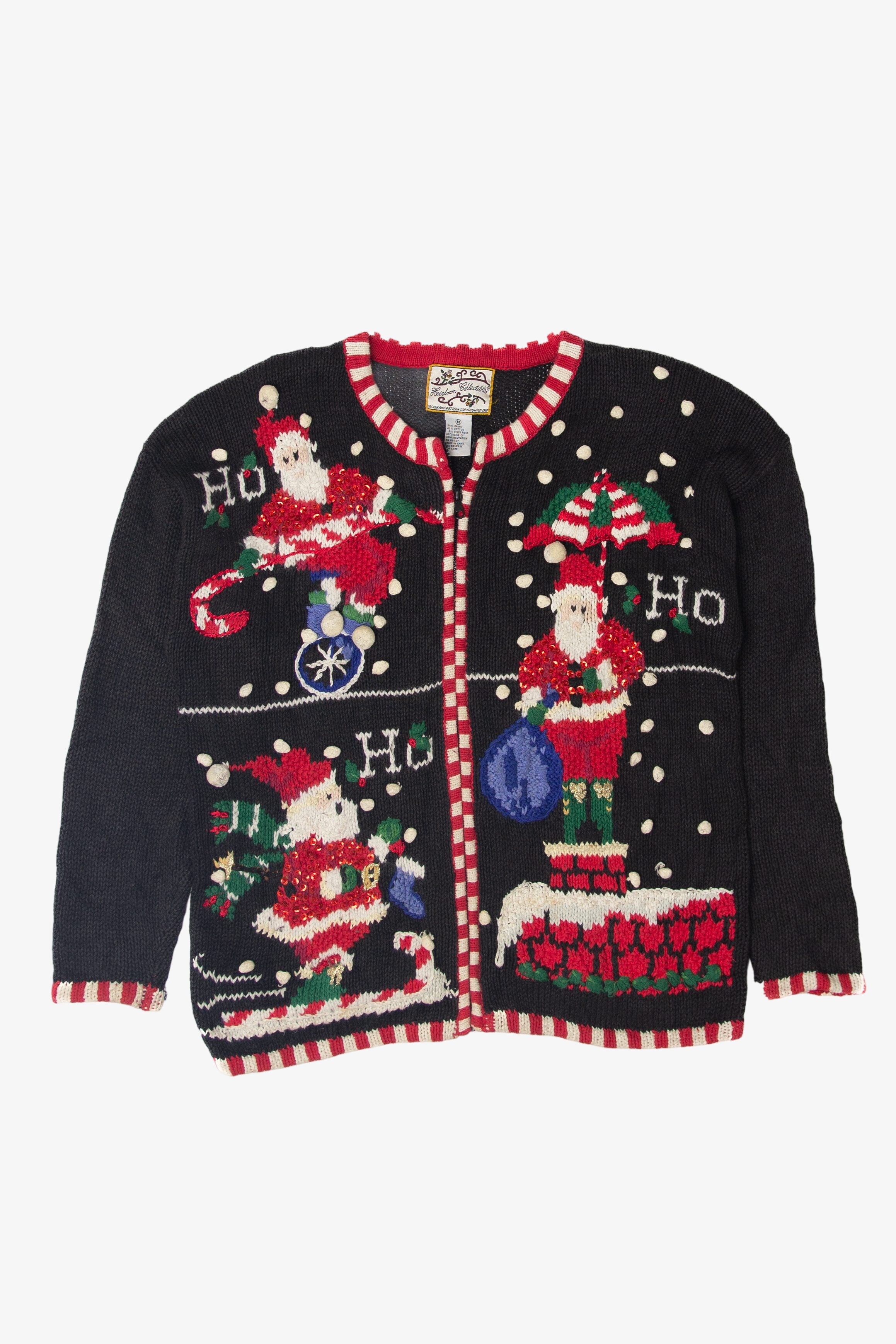 Vintage Santa Ho Ho Ho Ugly Christmas Cardigans (1990s)