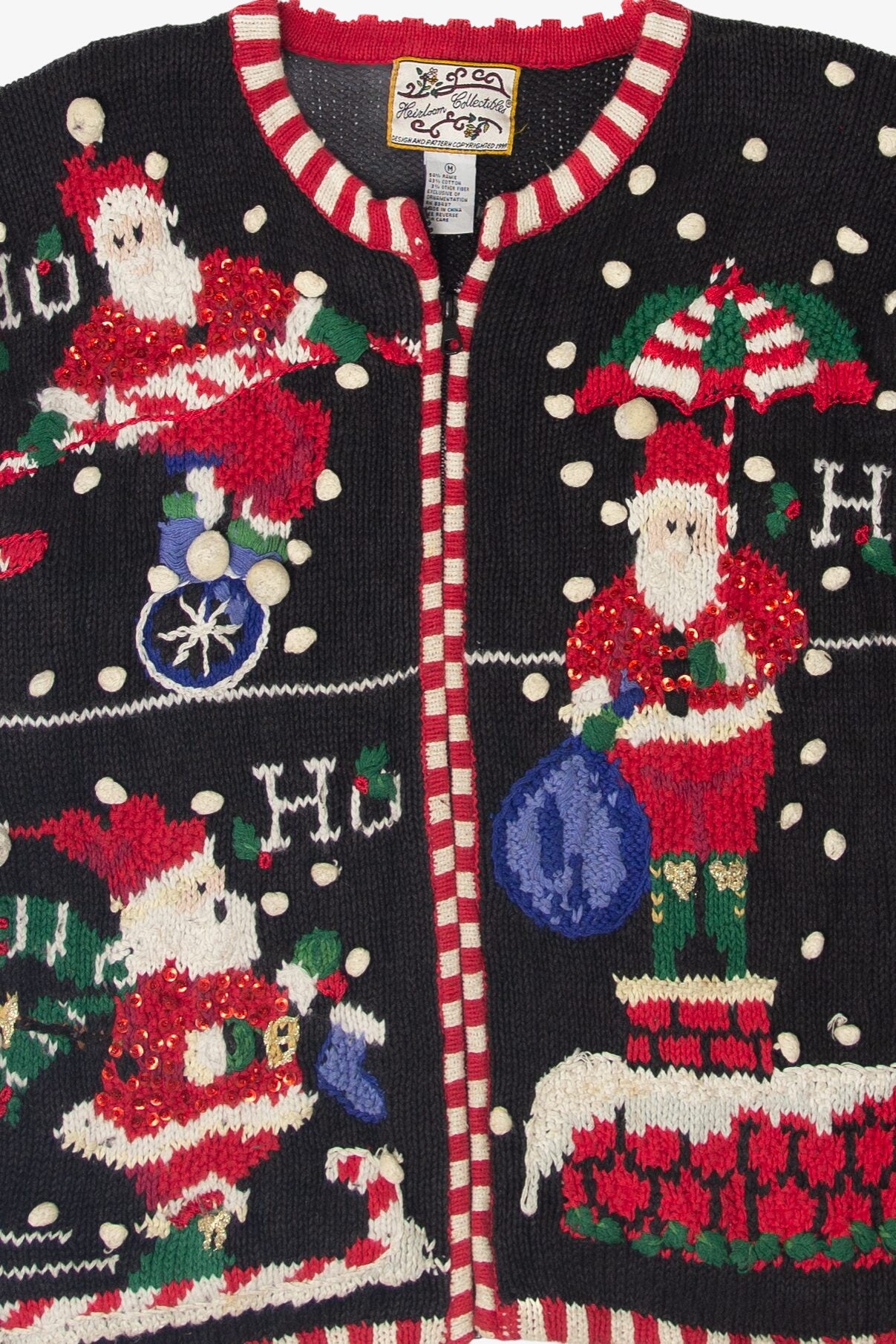 Vintage Santa Ho Ho Ho Ugly Christmas Cardigans (1990s)