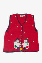 Vintage Snowmen Hart Strings Ugly Christmas Vest (1990s)