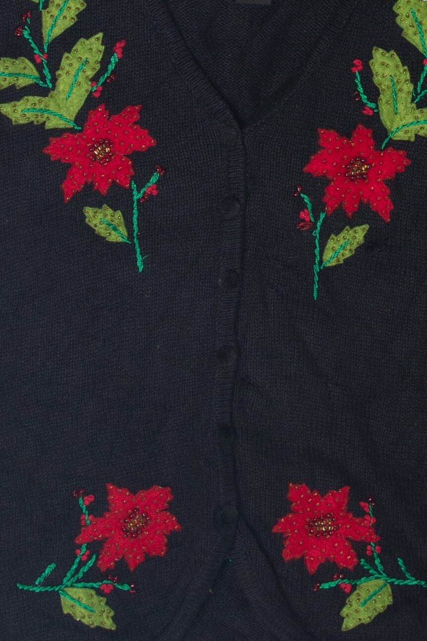 Vintage Studio Joy Flowers Ugly Christmas Vest (1990s)