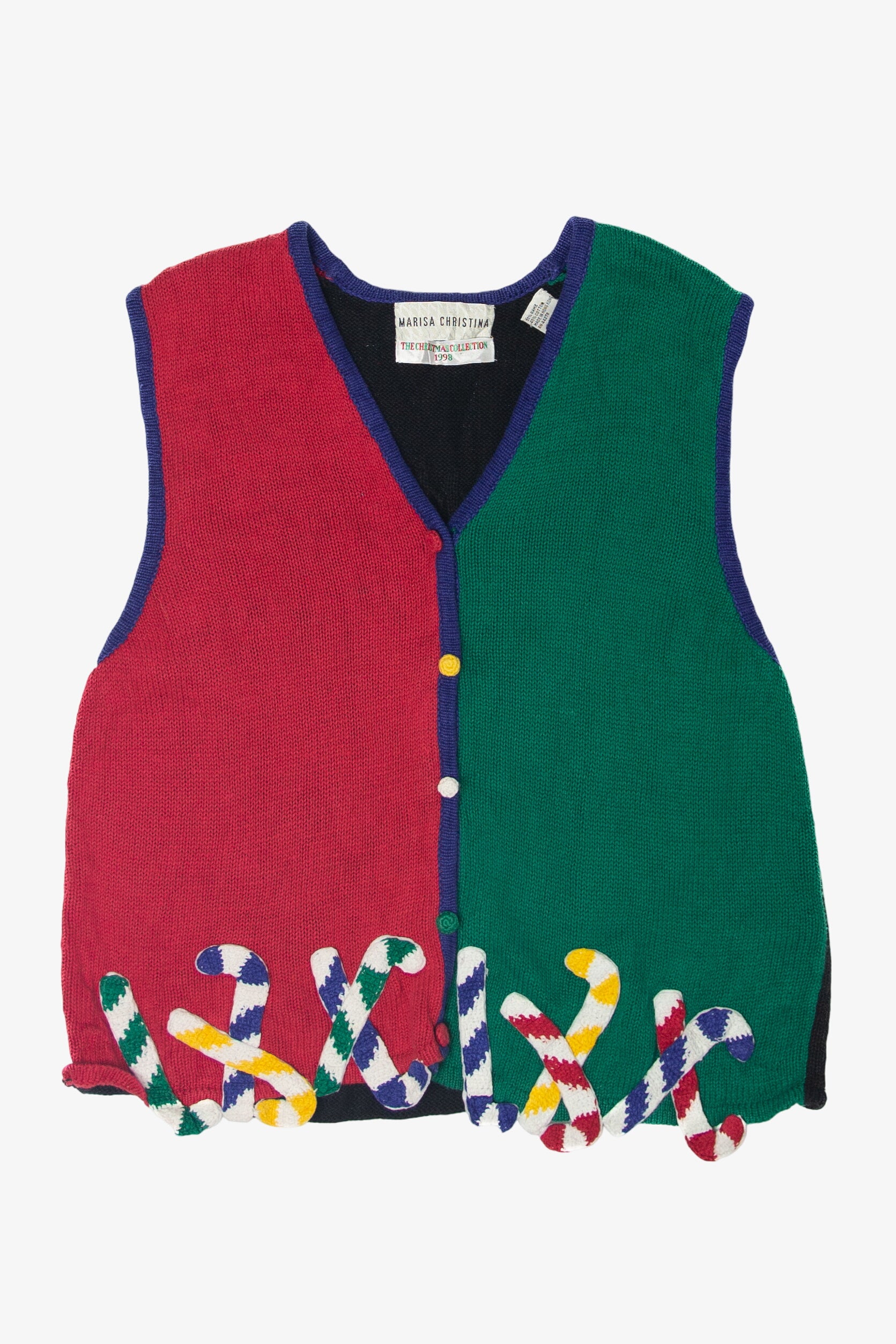 Vintage Color Block Ugly Christmas Vest (1990s)
