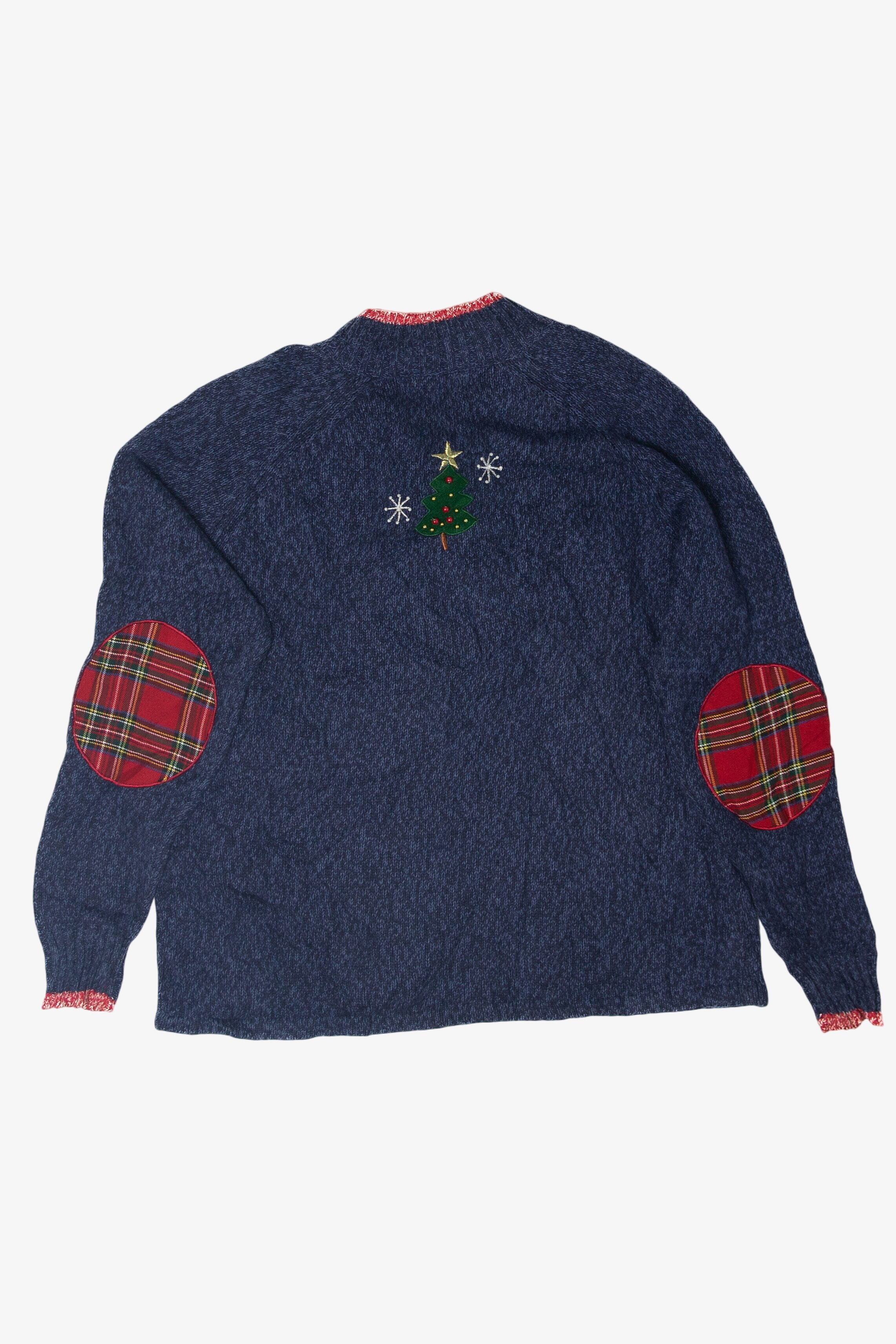 Vintage Elbow Pads Quarter Zip Ugly Christmas Pullovers (2000s)