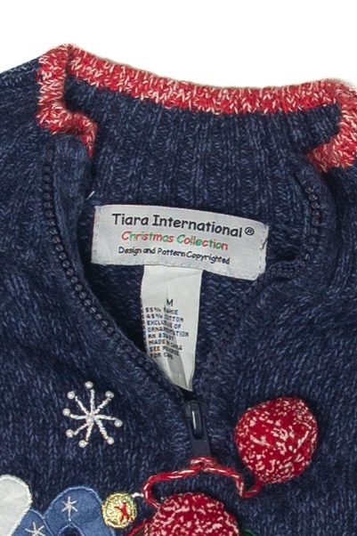 Vintage Elbow Pads Quarter Zip Ugly Christmas Pullovers (2000s)