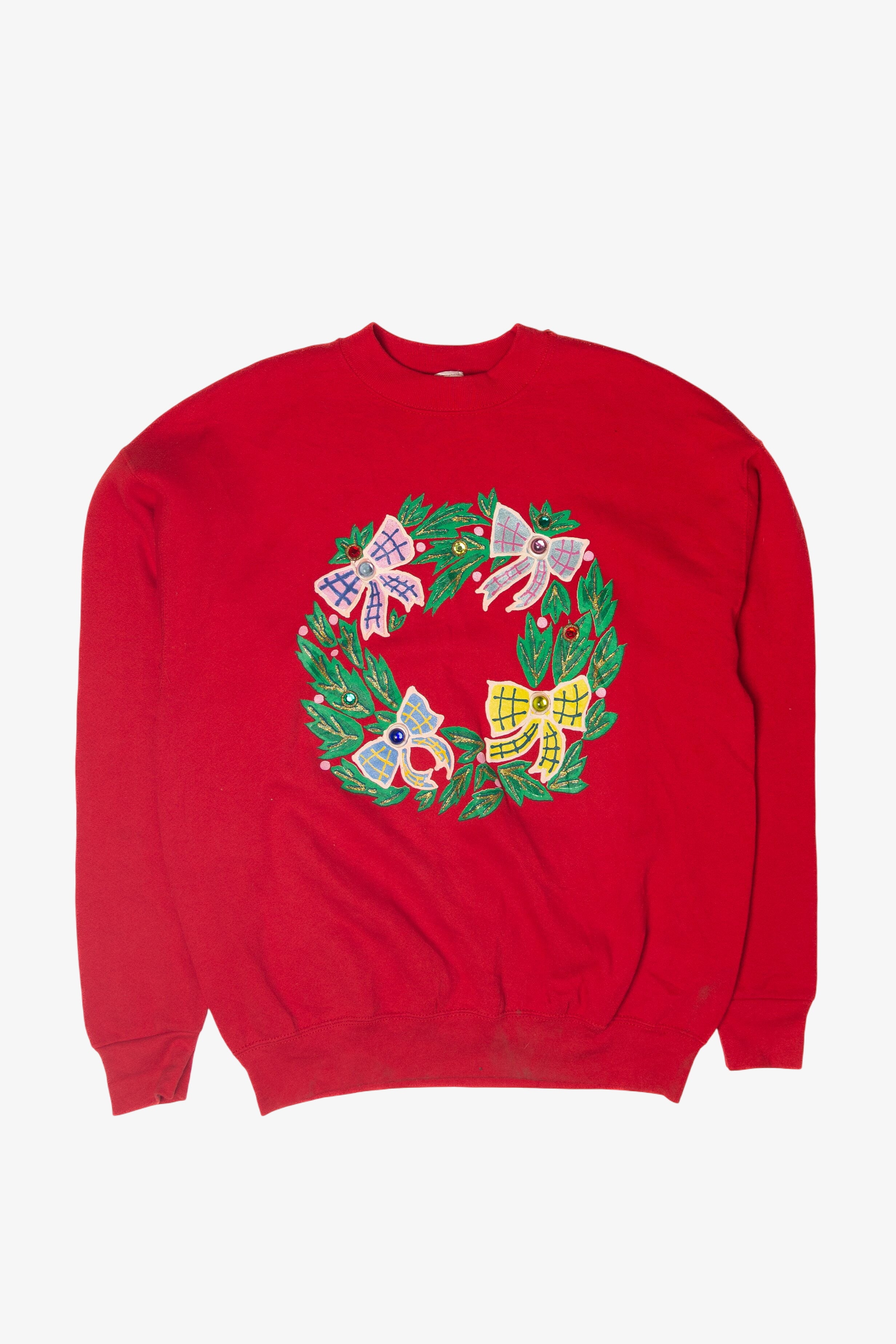 Vintage Wreath Ugly Christmas Sweatshirts (1990s)