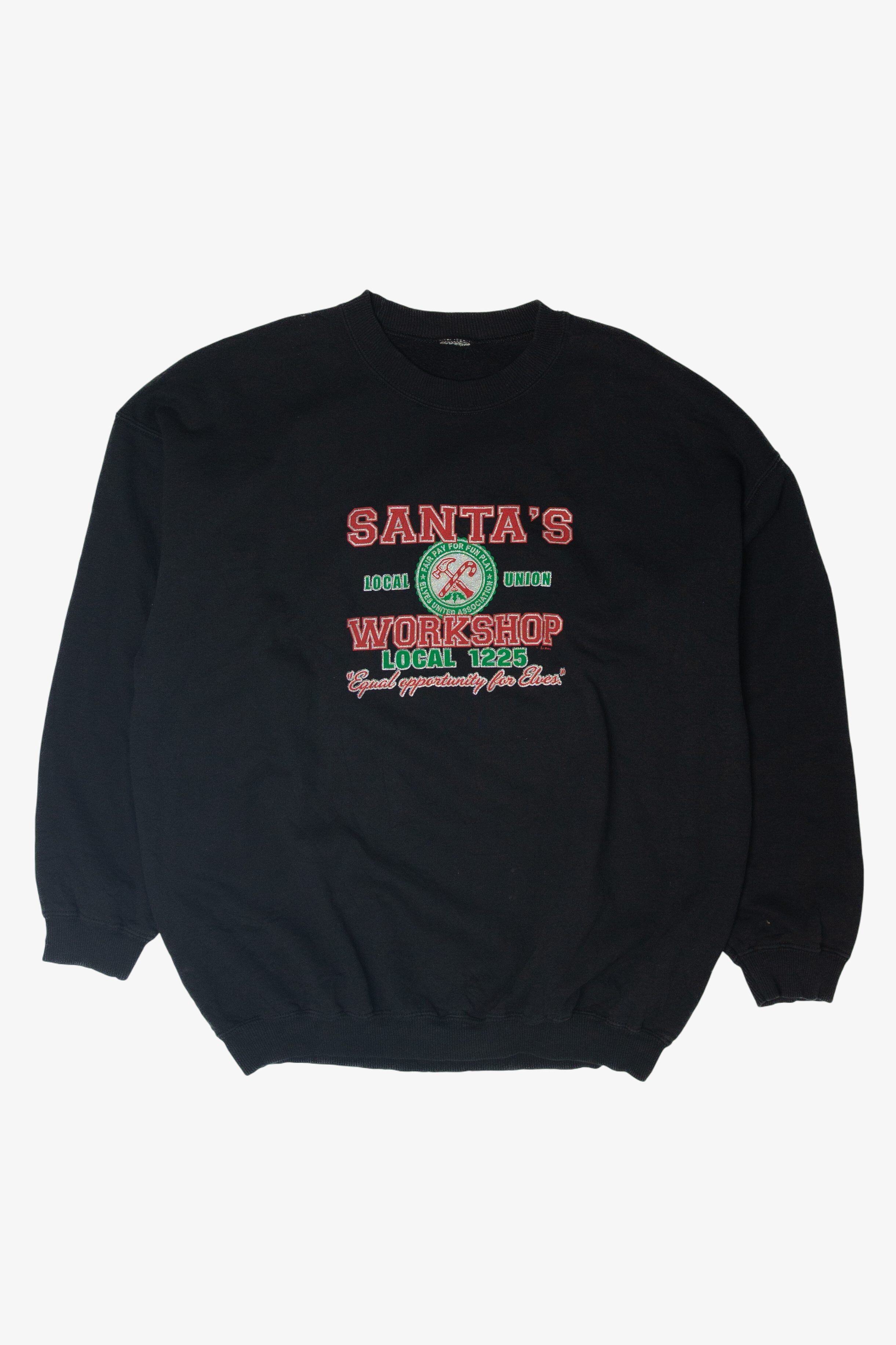 Modern "Santa's Workshop" Ugly Christmas Sweatshirt 