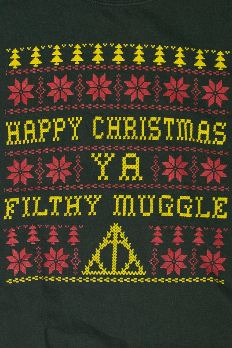 Modern "Happy Christmas Ya Filthy Muggle" Ugly Christmas Sweatshirt