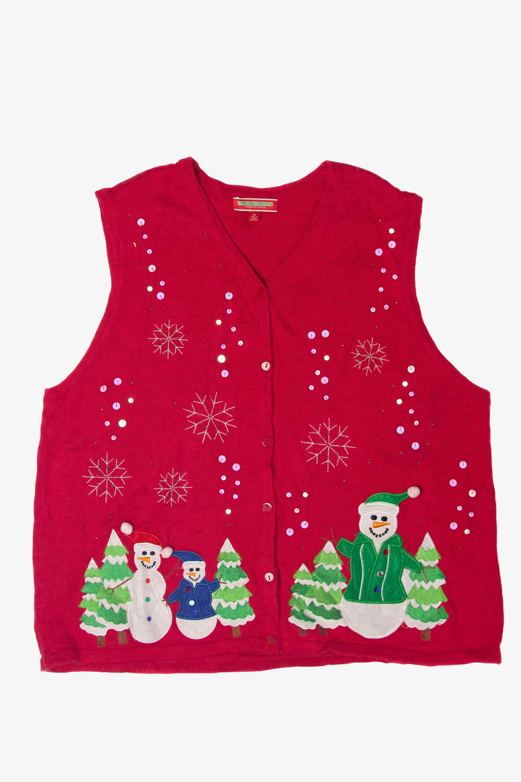 Vintage Holiday Traditions Ugly Christmas Vest (1990s)