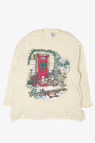 Vintage Snowy Porch Ugly Christmas Sweatshirts (1980s)