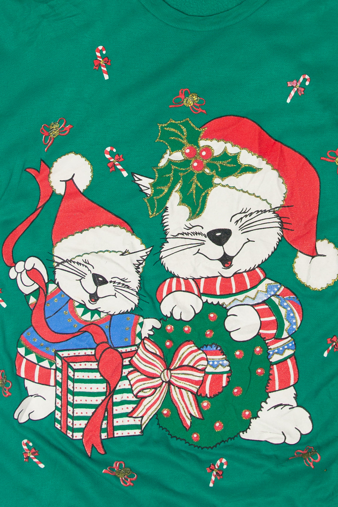 Vintage Cats Ugly Christmas Sweatshirts (1990s)