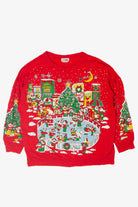 Vintage Panda Bears Ice Skating Ugly Christmas Sweatshirts (1990s)