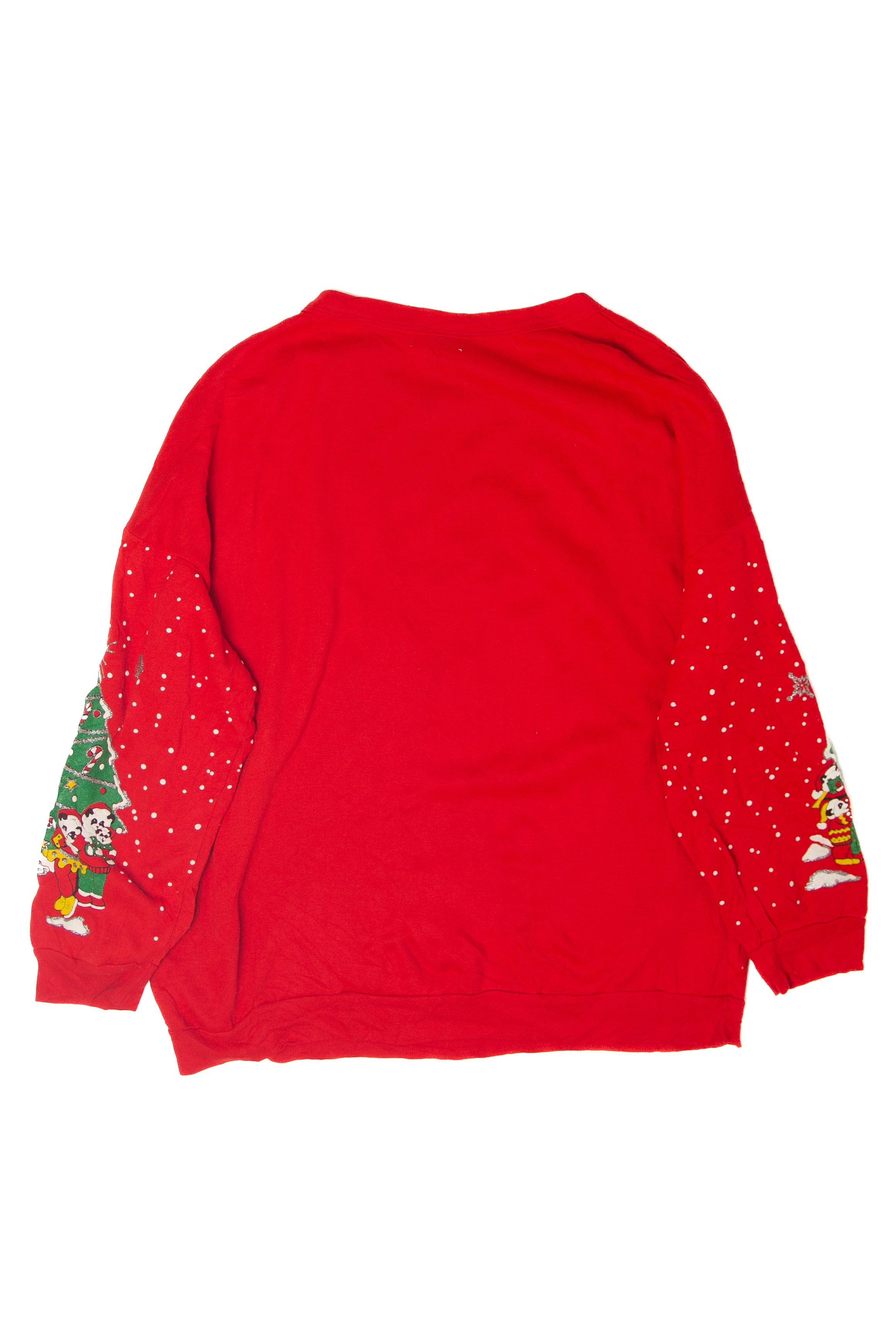 Vintage Panda Bears Ice Skating Ugly Christmas Sweatshirts (1990s)