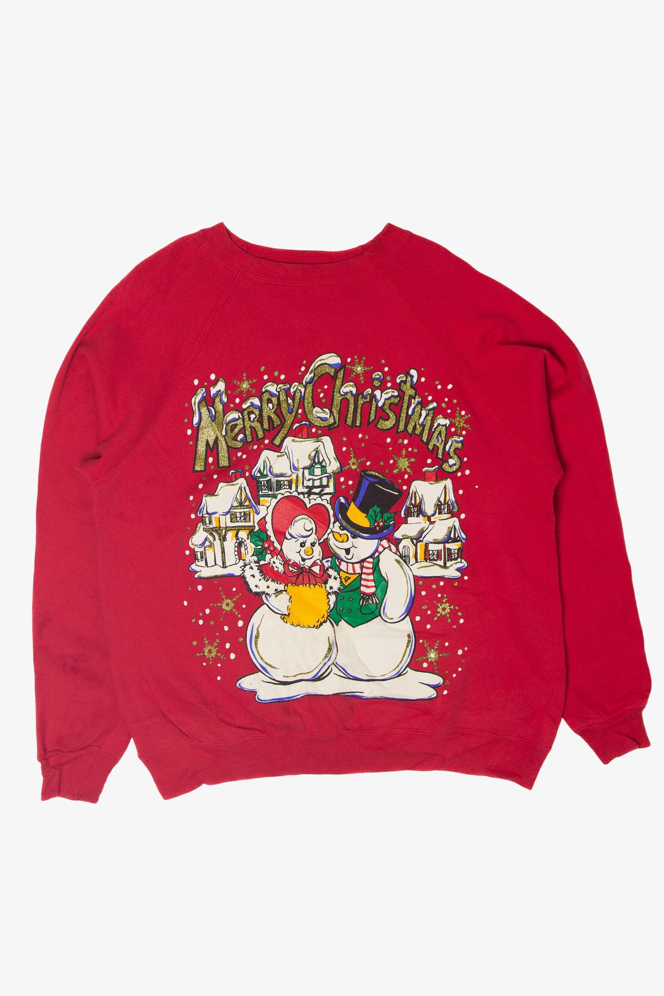 Vintage "Merry Christmas" Ugly Christmas Sweatshirts (1990s)