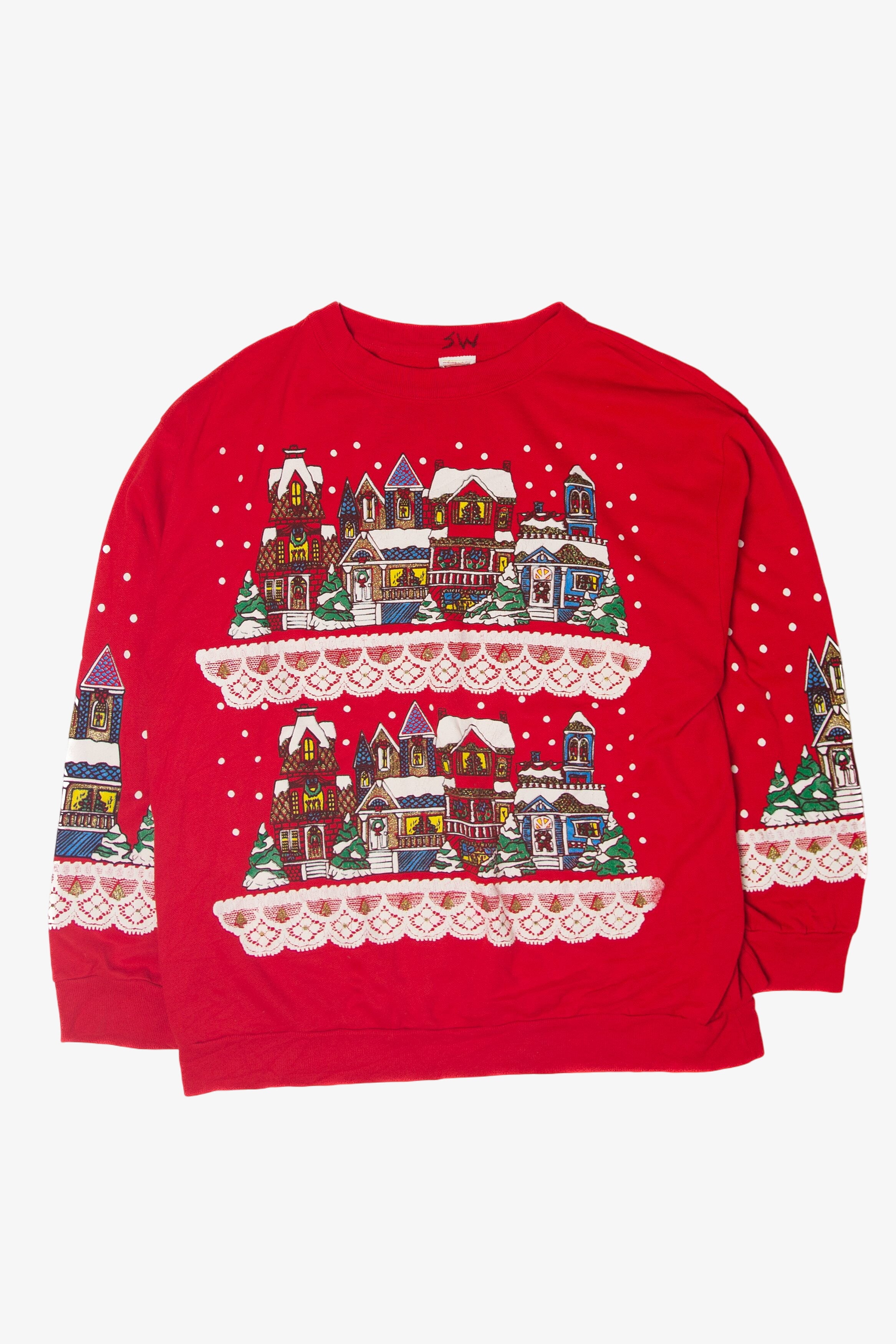 Vintage Holiday Town Ugly Christmas Sweatshirts (1990s)