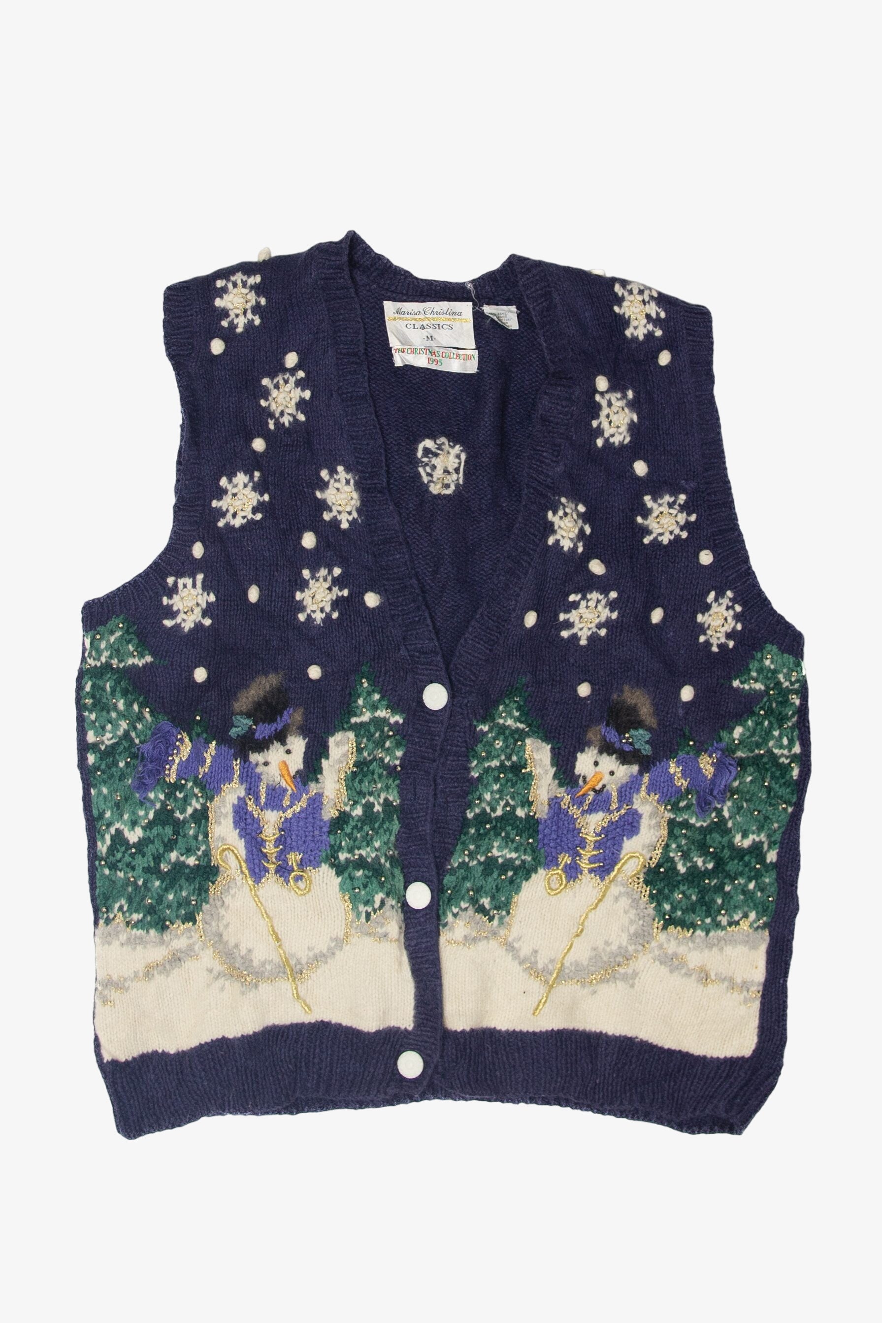 Vintage Snowmen Ugly Christmas Vest (1990s)