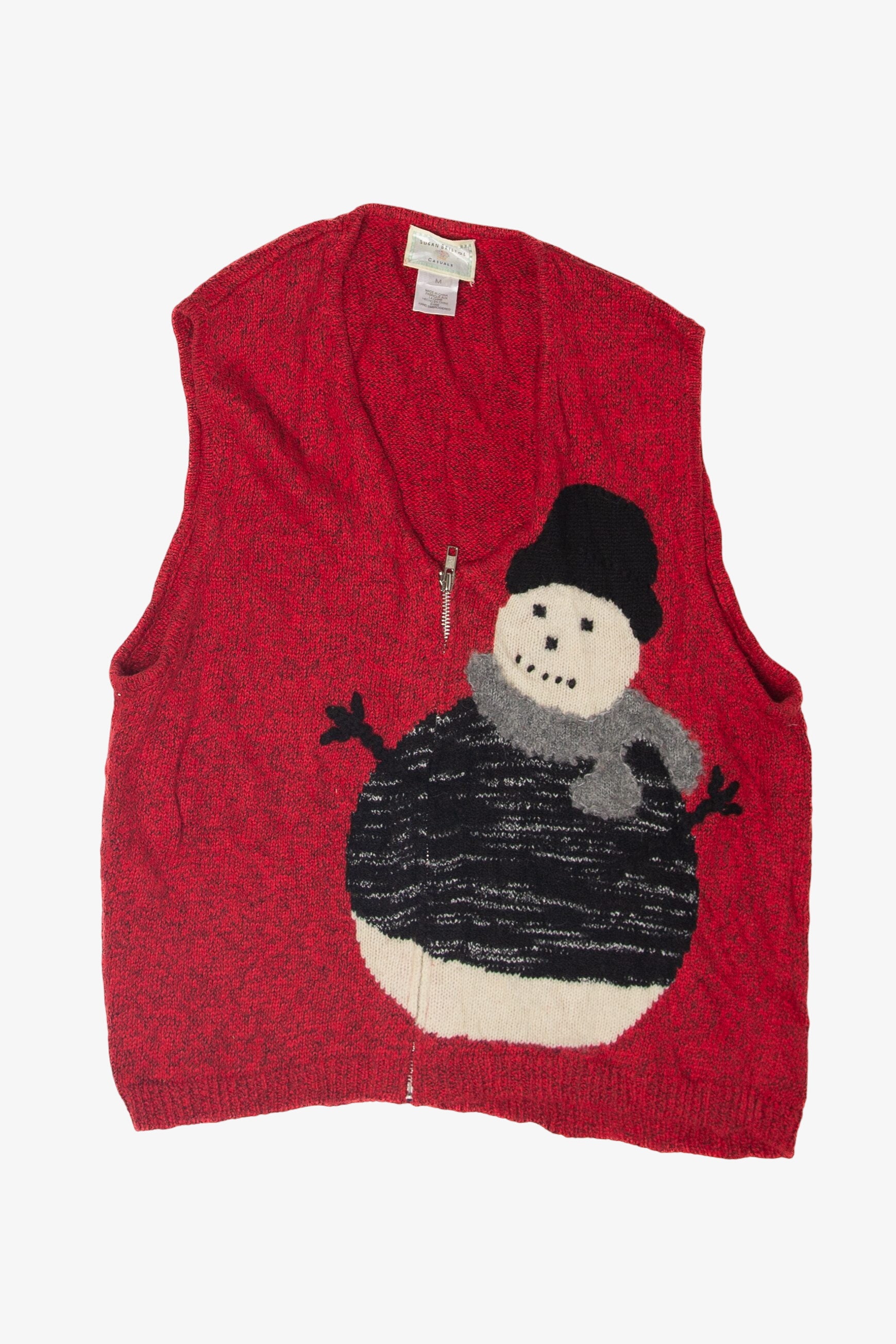 Vintage Hand Embroidered Ugly Christmas Vest (1990s)