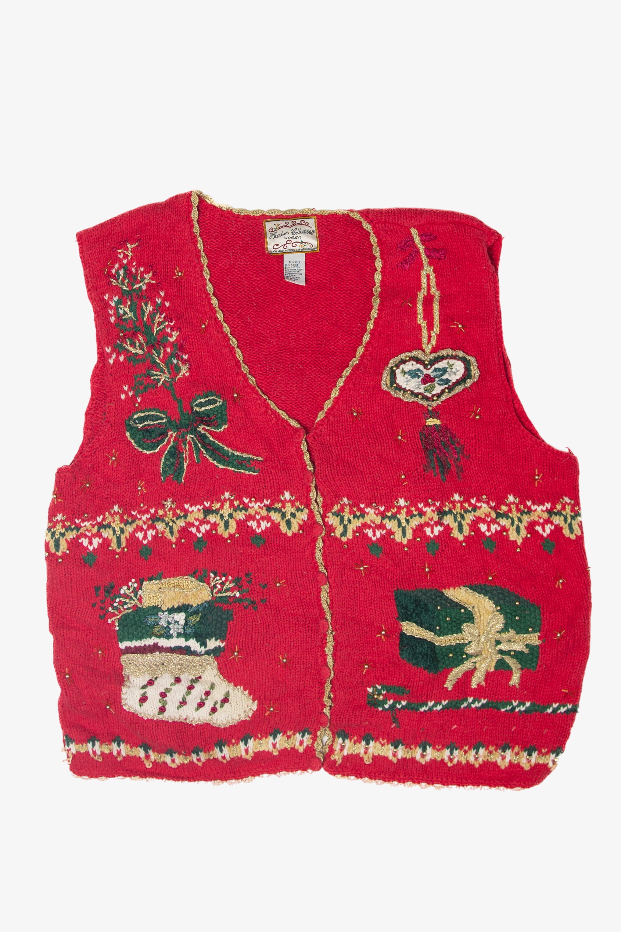 Vintage Heirloom Collectible Ugly Christmas Vest (1990s)